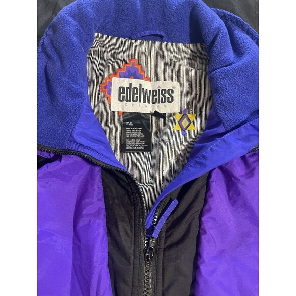 VTG Ski Suit One Piece Snowsuit 80s 90s EDELWEISS Snow Bib Womens 14 Aztec Clean - Picture 3 of 16